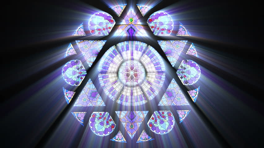 Stained Glass with Star of David (Seamless Loop) 
