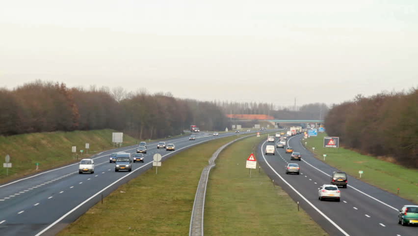 Traffic on the A9 in the Netherlands