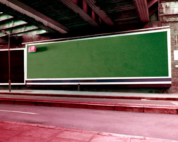 Keyboard superimposed onto a billboard in london