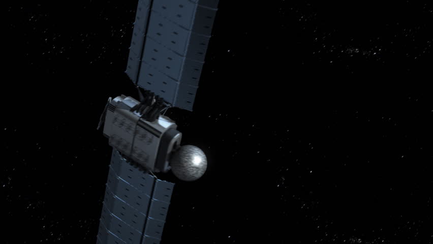 flying modern satellite