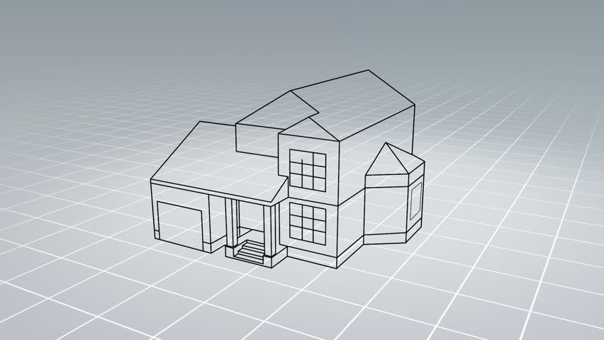 A technical drawing turns into a new house