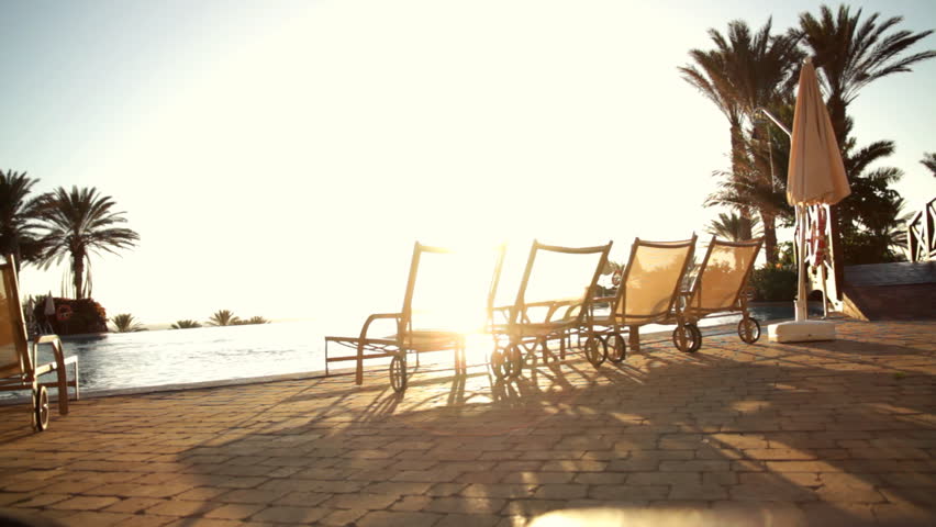 Sunbeds by the pool at the sunrise 