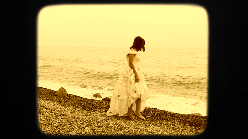 Girl in a white dress walking on the beach images Girl in a white dress walking on the beach images