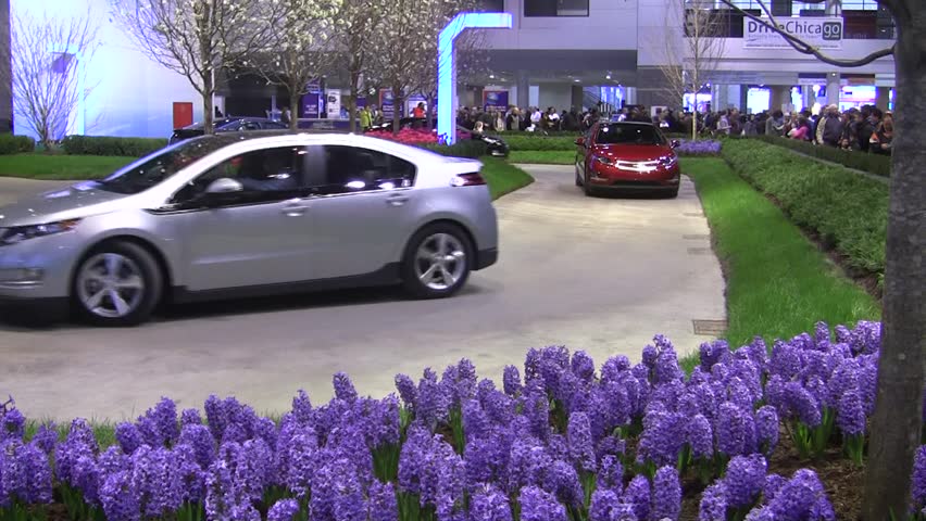 CHICAGO, IL - FEBRUARY 20: Chevrolet Volt green zone exhibition at the International auto-show on February 20, 2011 in Chicago, IL