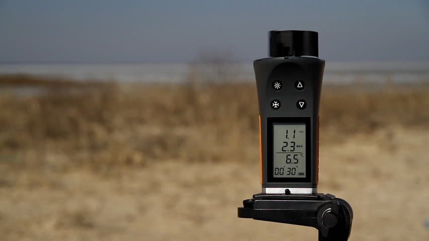 Anemometer rotated by gust of wind