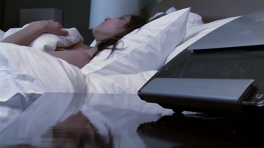 Young woman has trouble sleeping - HD
