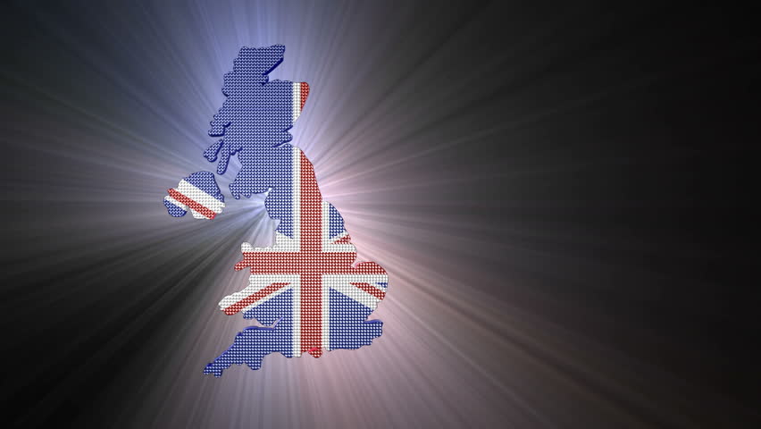 United Kingdom 3D Glowing Map