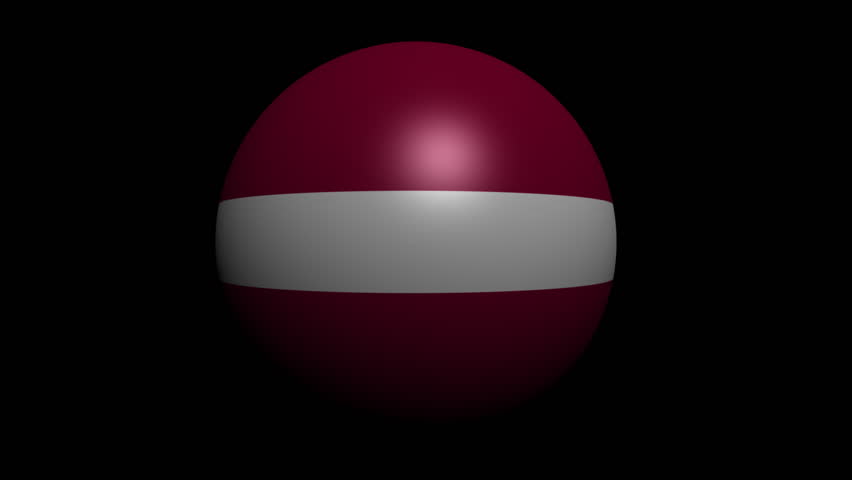 Latvia flag sphere with shadow animation