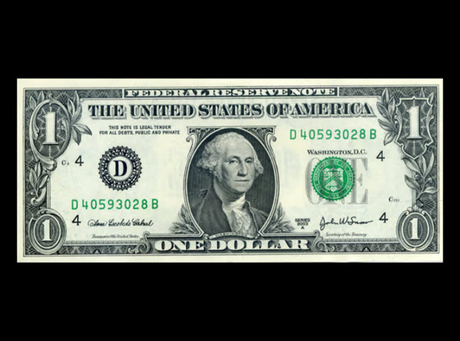 a dollar bill is shattered