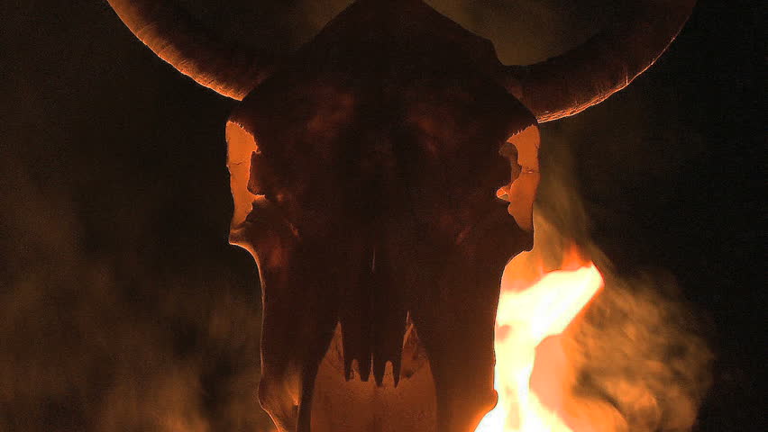 Cow Skull with Flames and Fire - Clip 2