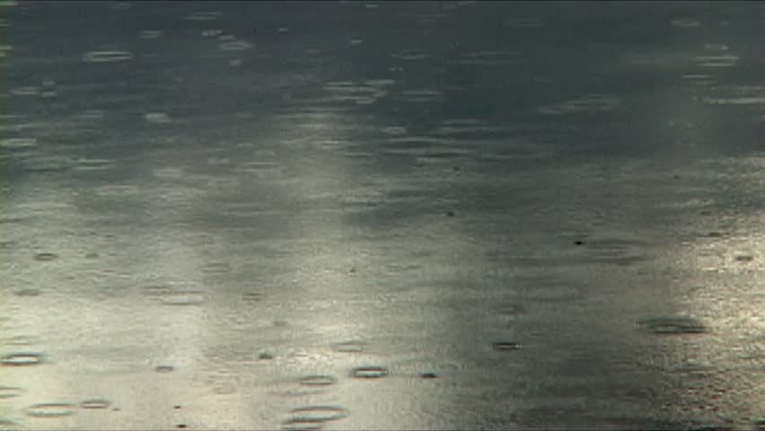 rain drops on ocean calm
