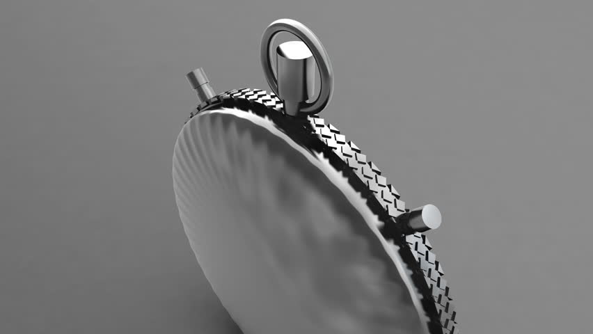 Close Up of Silver Stop Watch - 30 Seconds - Computer Generated