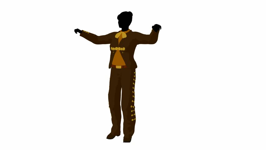 Female mariachi illustration silhouette illustration on a white background 