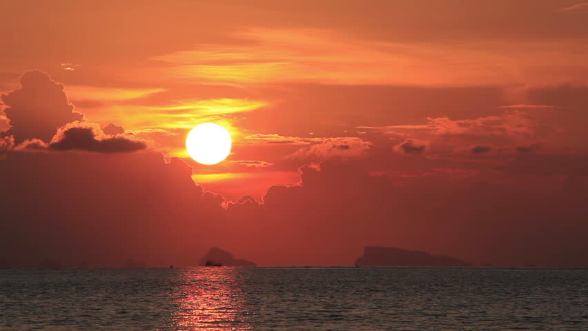 sunset and sea, timelapse