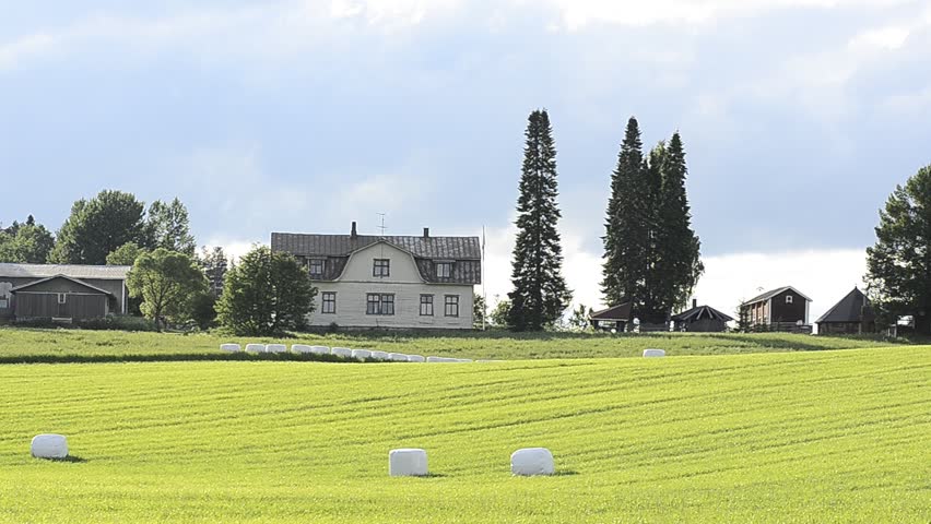 Old country side house at the field