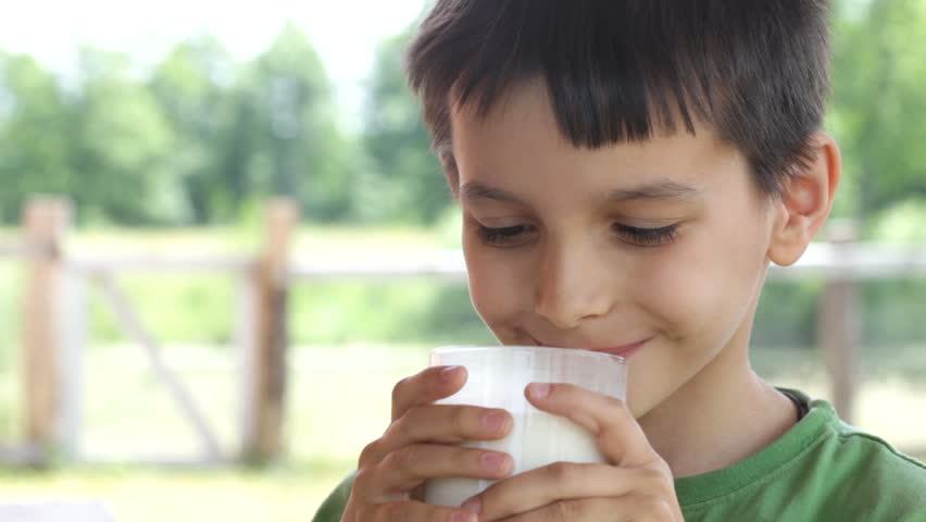 boy drinks milk