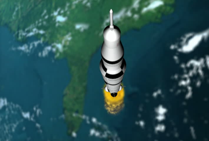 Rocket zooming out on earth