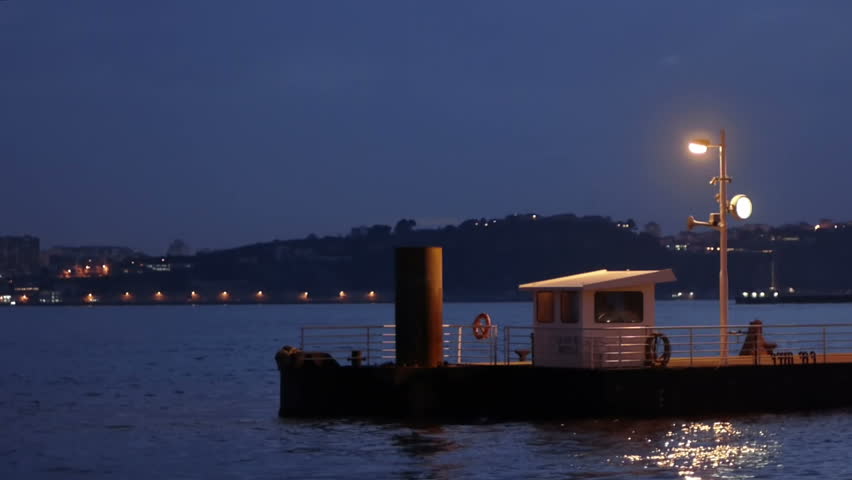 Floating pier in river Tagus, Lisbon, Portugal