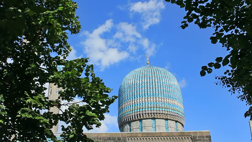 The Saint Petersburg Mosque opened in 1913, was the largest mosque in Europe, its minarets attaining 49 meters in height and the impressive dome rising 39 meters high. Russia.
