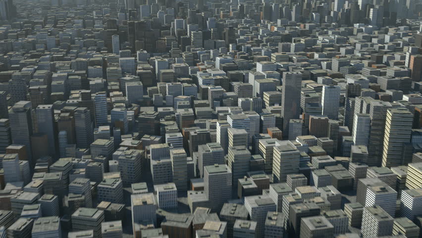 flight over 3d city - high quality 3d animation