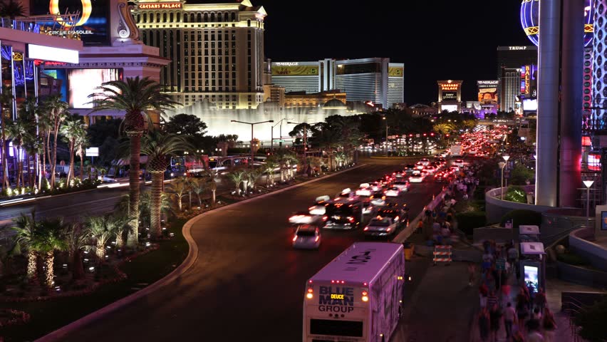 LAS VEGAS, NEVADA - AUGUST 15:  (Time lapse View) Vehicle traffic on the Las Vegas strip, August 15, 2011 in Las Vegas, Nevada.