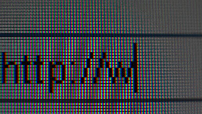 writing web addresses in detailed computer screen