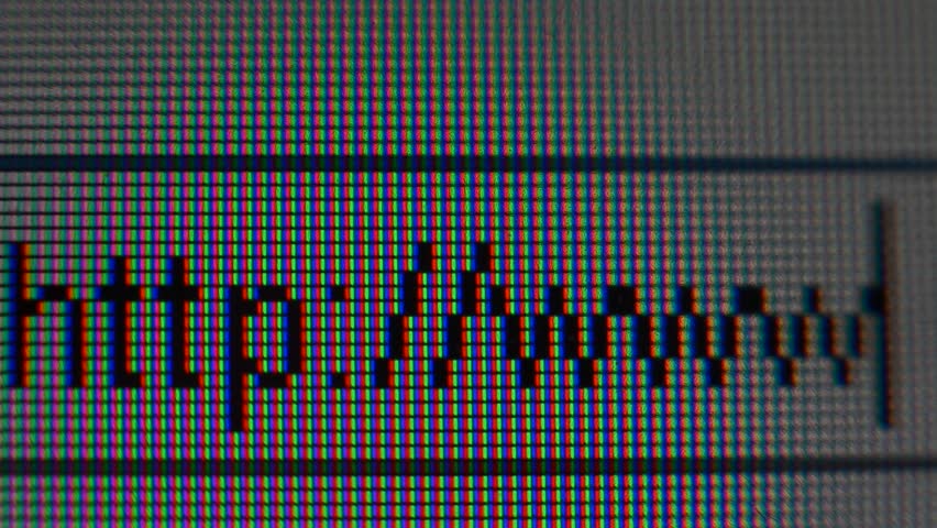 writing web addresses in detailed computer screen