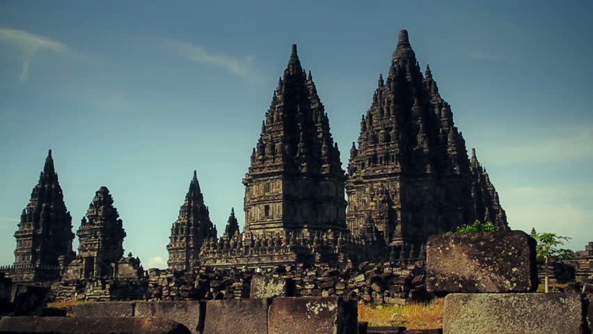 PRAMBANAN, the Most Beautiful Hindu Temple in the World. Dolly track shot