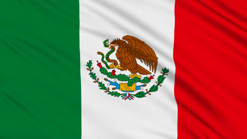 Mexican flag, with real structure of a fabric