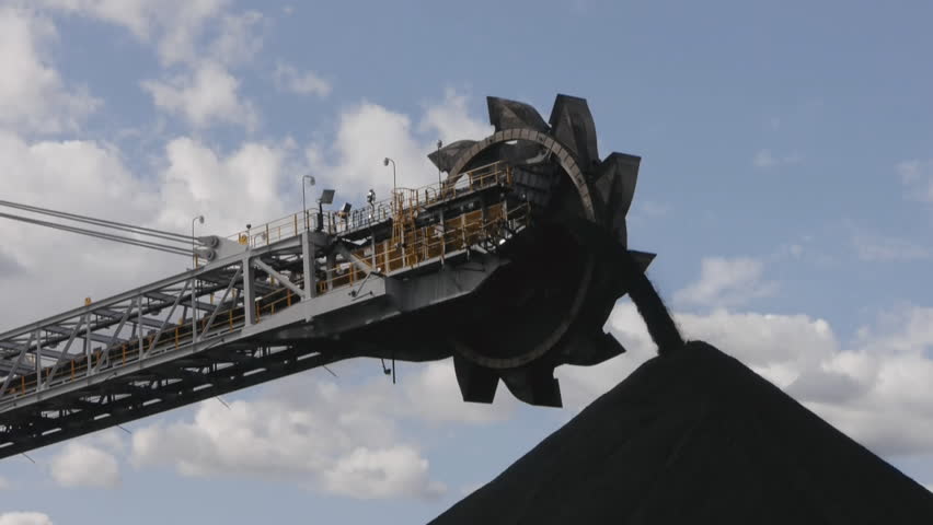 Stockpile of coal in Newcastle Australia for export.
