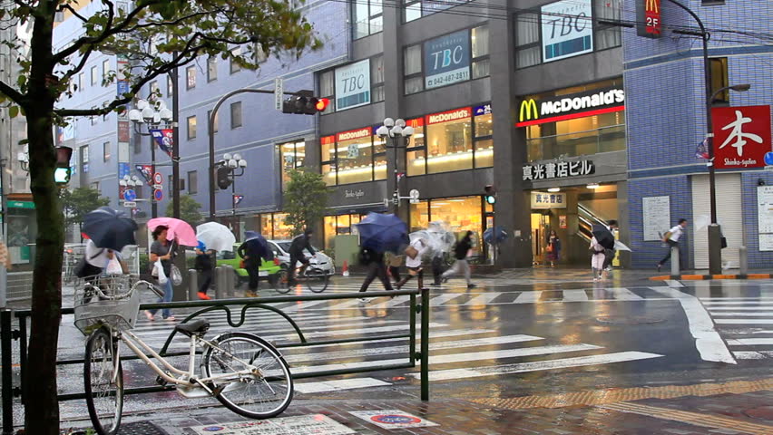 TOKYO, JAPAN - SEPTEMBER 21:  Rain and strong wind during typhoon Roke September 21, 2011, Tokyo, Japan. Landslides and flooding triggered by Typhoon Roke left as many as 13 people dead or missing. 