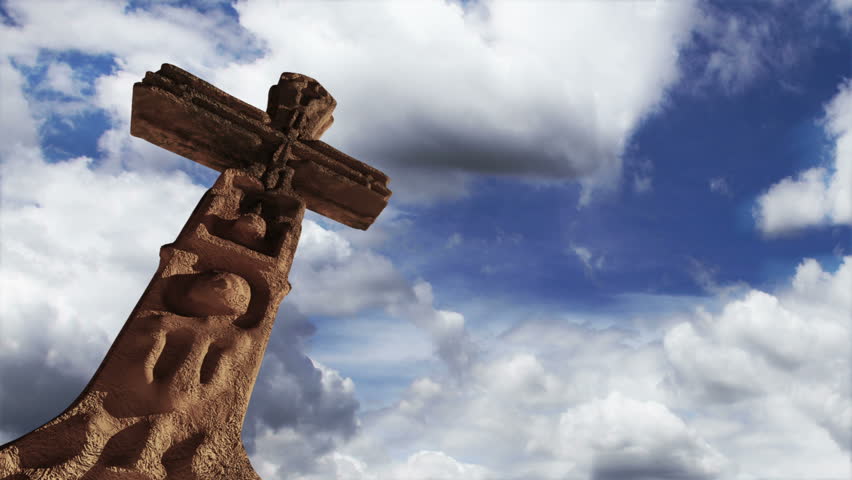 Aztec Maya Inca Cross Clouds Timelapse Realistic 3D render cross composited with real clouds timelapse footage.