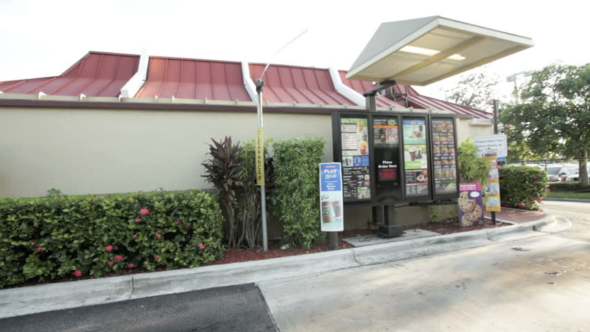 MIAMI, FLORIDA - OCTOBER 3: Camera stabilizer video of McDonald's exterior October 3, 2011, Miami, Florida, United States. McDonald's, under pressure from nutrition advocates, will add a serving of fruit or vegetables to all of the children's meals accord