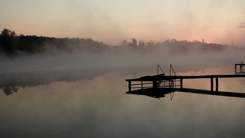Dawn mist over the river