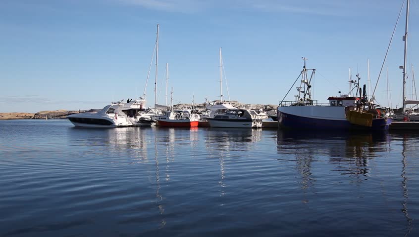 Boats in marina at Verdens Ende, Norway Full HD