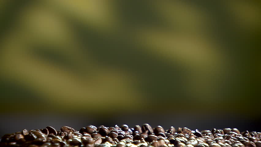 Coffee cup placed on coffee beans. 