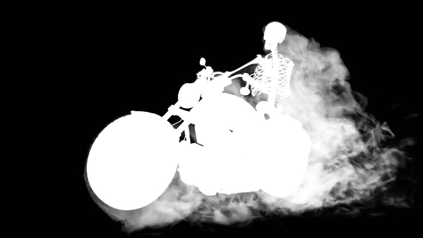 Skeleton biker on fire 1