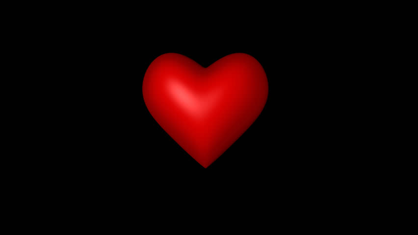 Digital Animation Of Red Heart Thumping On Black ...