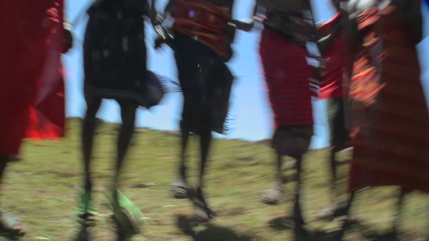 KENYA - CIRCA 2009: Masai warriors perform a ritual dance circa 2009 in Kenya