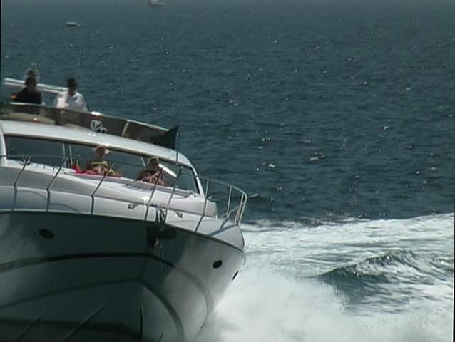 White motor yacht at sea