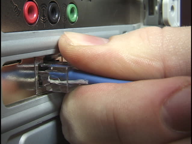 plugging in ethernet cable