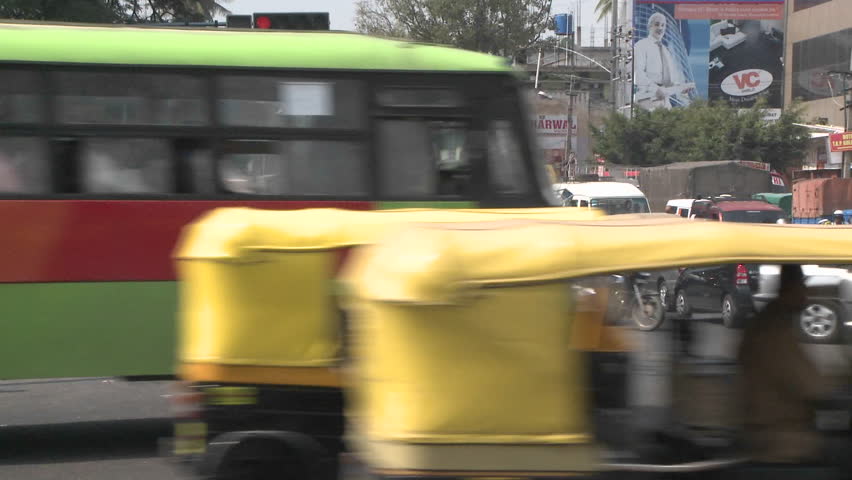 INDIA - CIRCA 2010: (Timelapse View) Hectic traffic in a city circa 2010 in India.