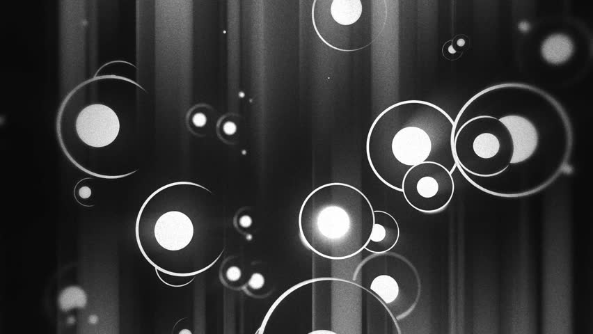 Cartoon Abstract Circles and Dots - Black and White