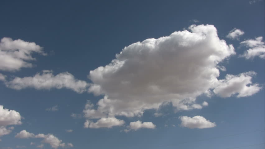 Beautiful clouds moving slowly across the sky.