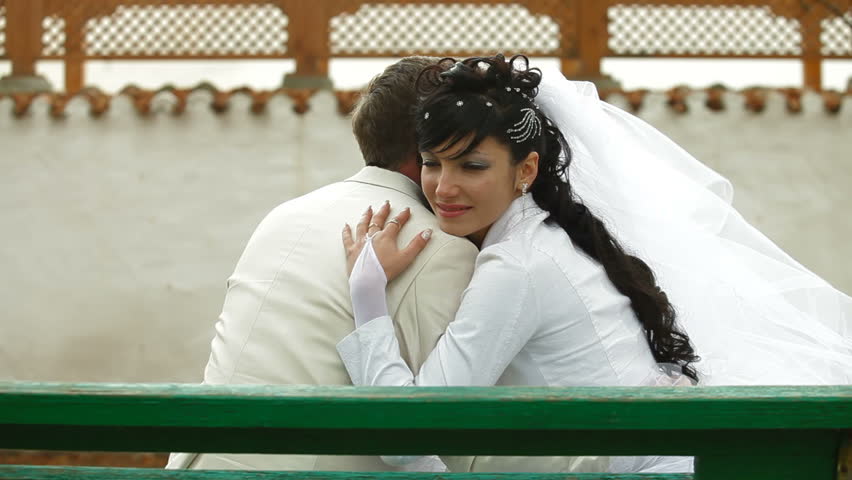 Crimean Tatar newlyweds looking into each other's eyes