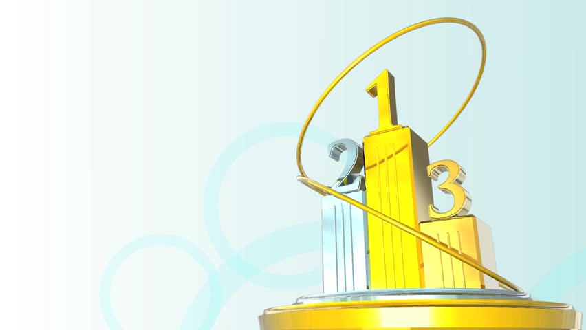 Computer generated animation of a winners' podiums with copy space. Loop ready.