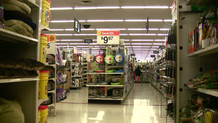 A family shops at Wal-Mart