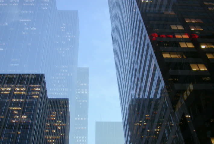 New York City at night (fisheye lens)
