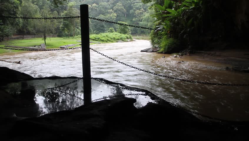River in cave Tham Nam Lod, Thailand