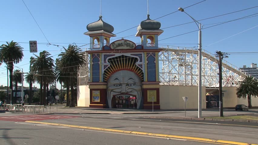 MELBOURNE, AUSTRALIA - CIRCA 2010: The fun fair Luna Park circa 2010 in Melbourne, Australia.